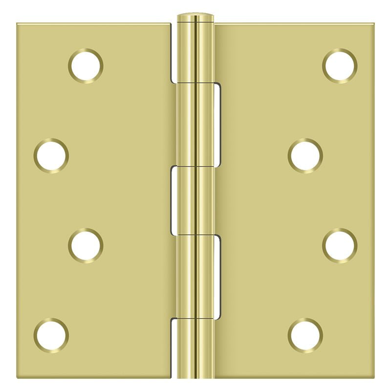 Deltana S44U3-R 4" x 4" Square Hinge; Bright Brass Finish Sparrow Supply