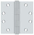 Deltana S45U26 4-1/2" x 4-1/2" Square Hinge; Heavy Duty; Bright Chrome Finish