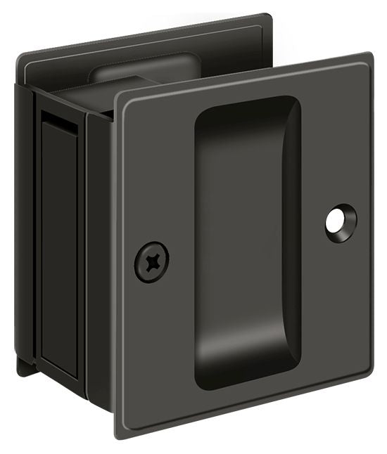 Deltana SDP25U10B Pocket Lock; 2-1/2" x 2-3/4" Passage; Oil Rubbed Bronze Finish Sparrow Supply