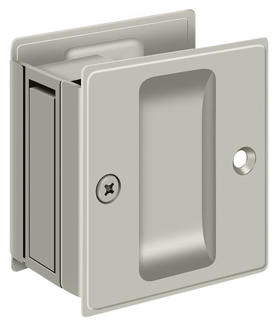 Deltana SDP25U15 Pocket Lock; 2-1/2" x 2-3/4" Passage; Satin Nickel Finish Sparrow Supply