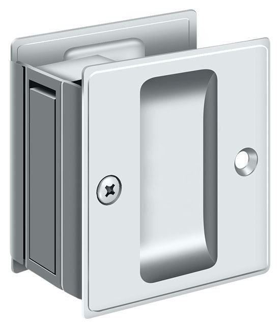 Deltana SDP25U26 Pocket Lock; 2-1/2" x 2-3/4" Passage; Bright Chrome Finish Sparrow Supply