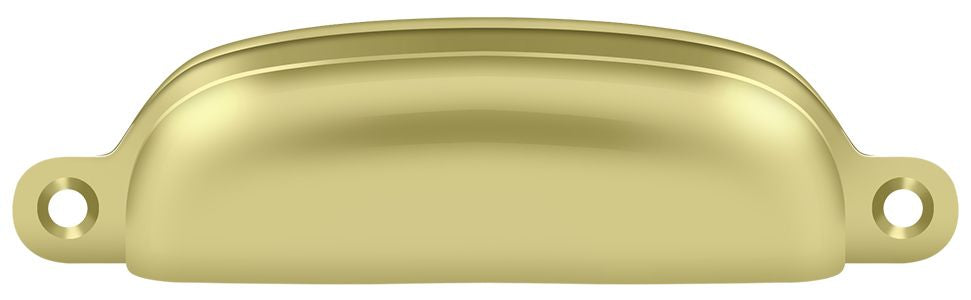 Deltana SHP29U3 Exposed Shell Pull 4"; Bright Brass Finish