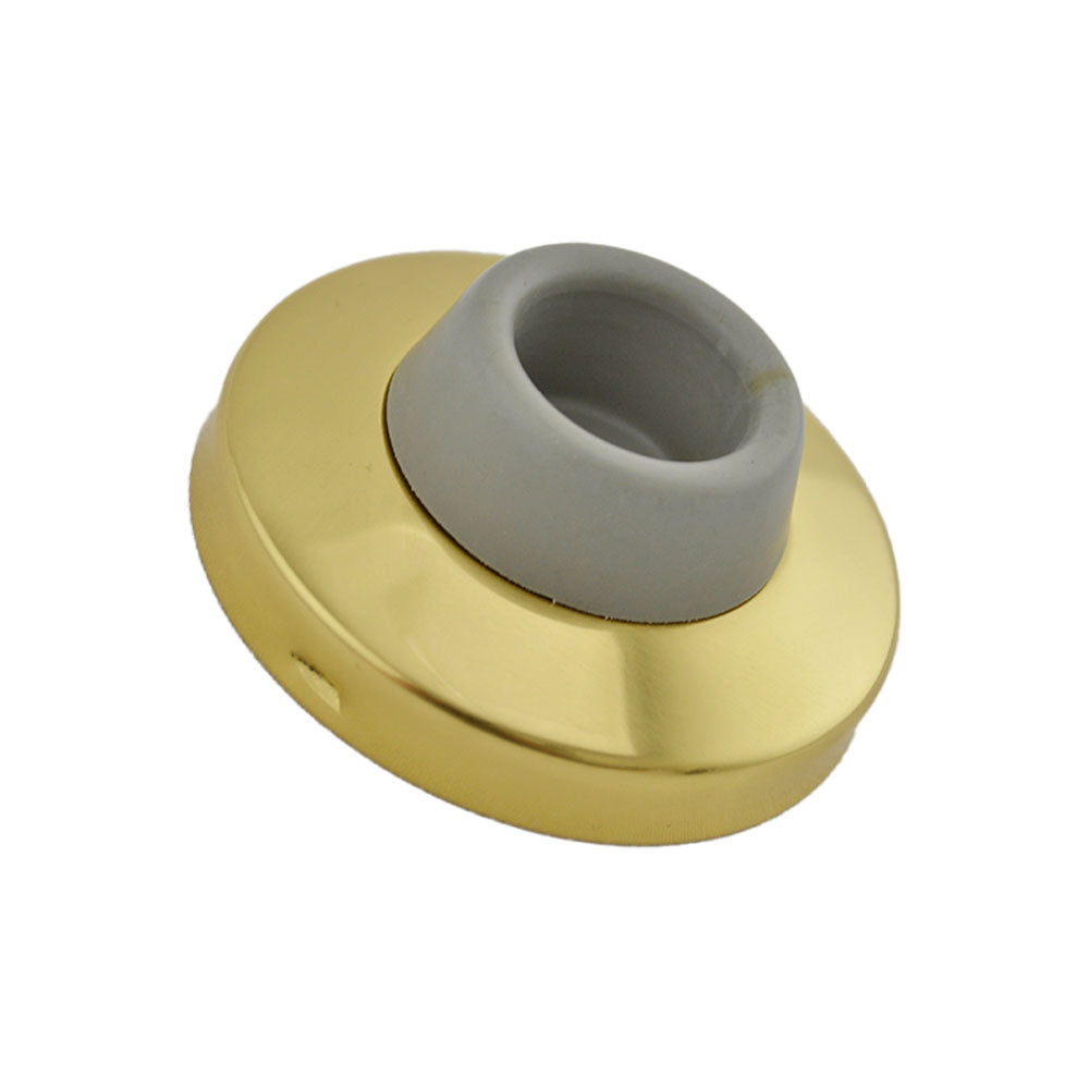 Ives Commercial WS406407CCV3 Solid Brass 2-1/2" Concave Wall Bumper Bright Brass Finish Sparrow Supply