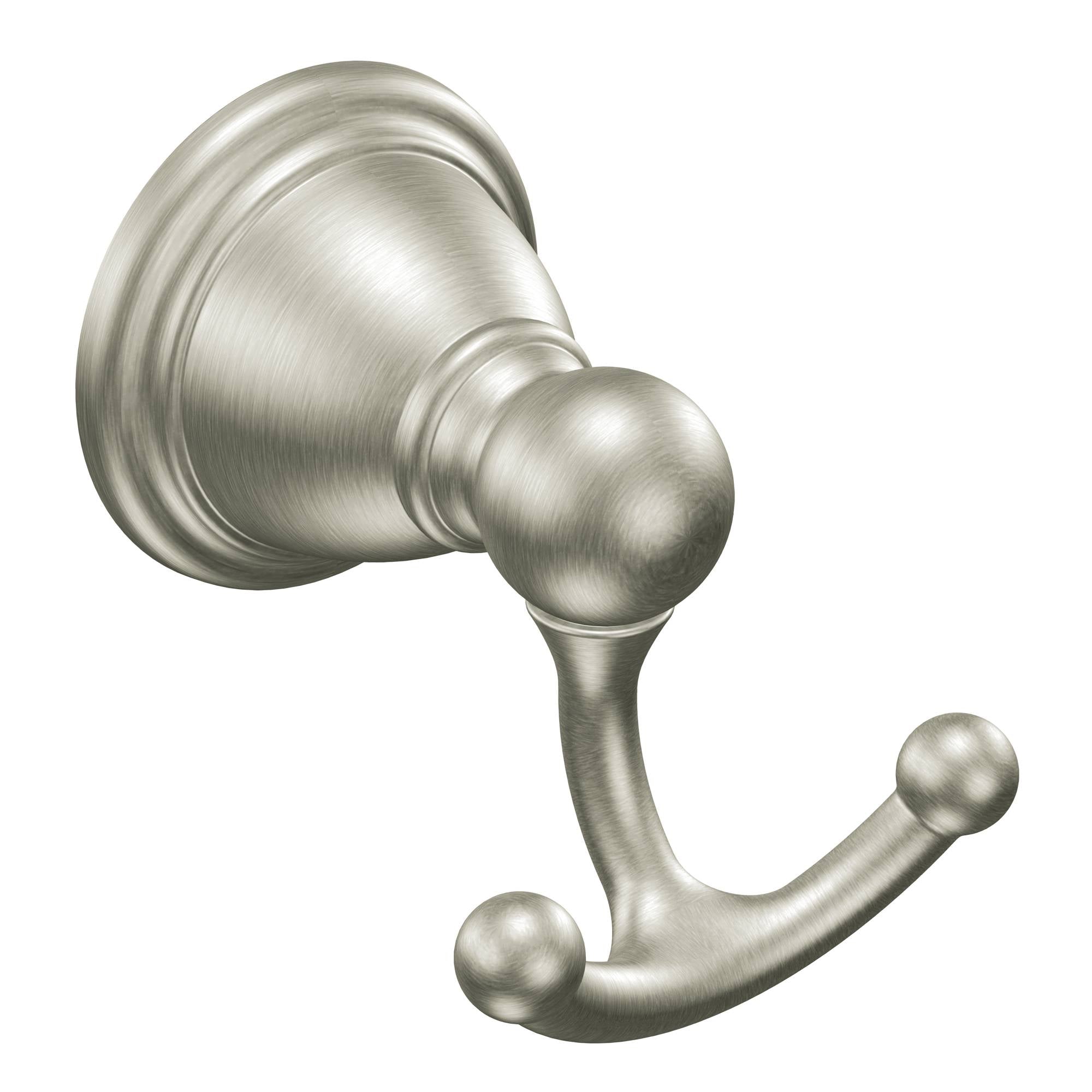 Moen YB2203BN Brantford Double Robe Hook Brushed Nickel Finish Sparrow Supply