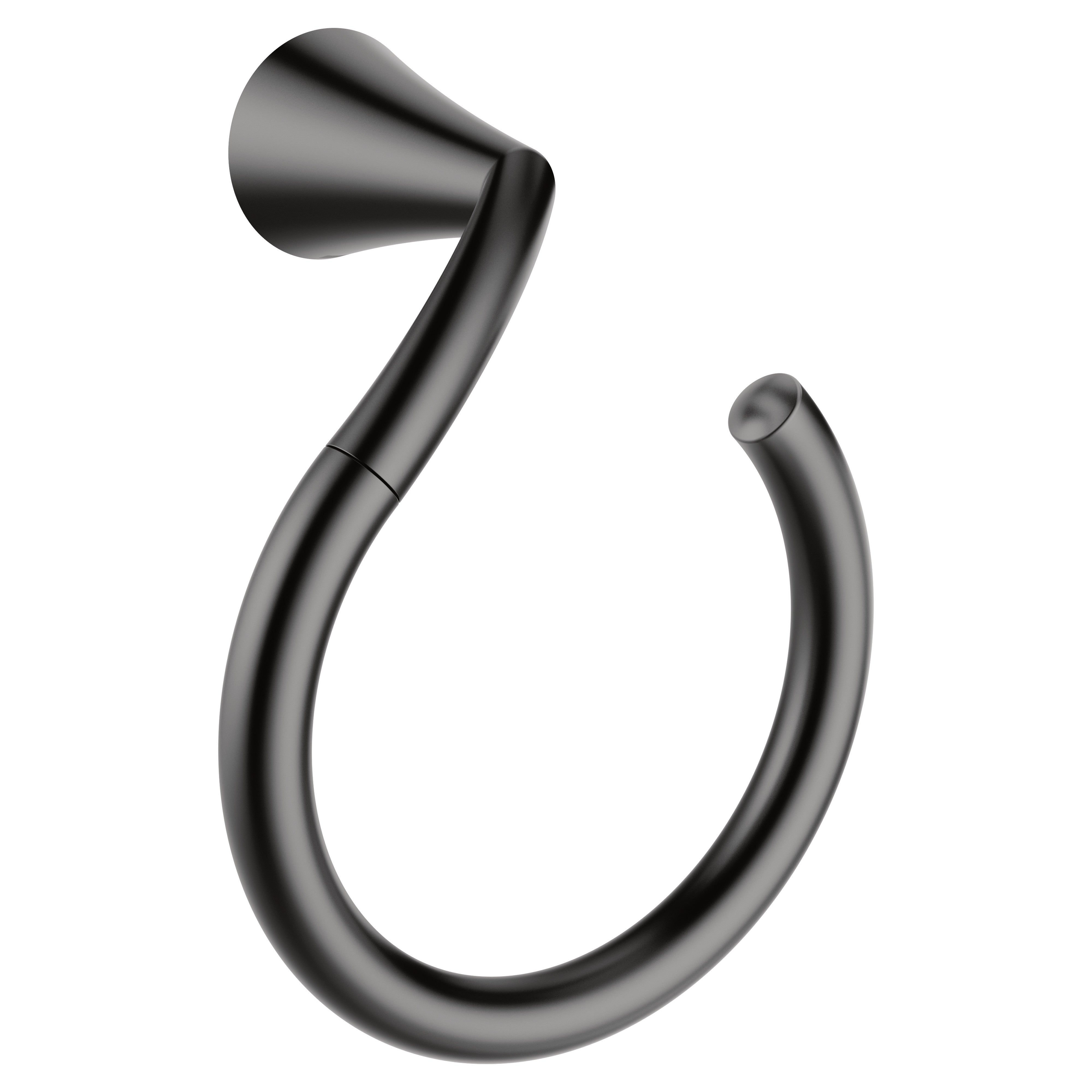 Moen YB2386BL Glyde Towel Ring Matte Black Finish Sparrow Supply