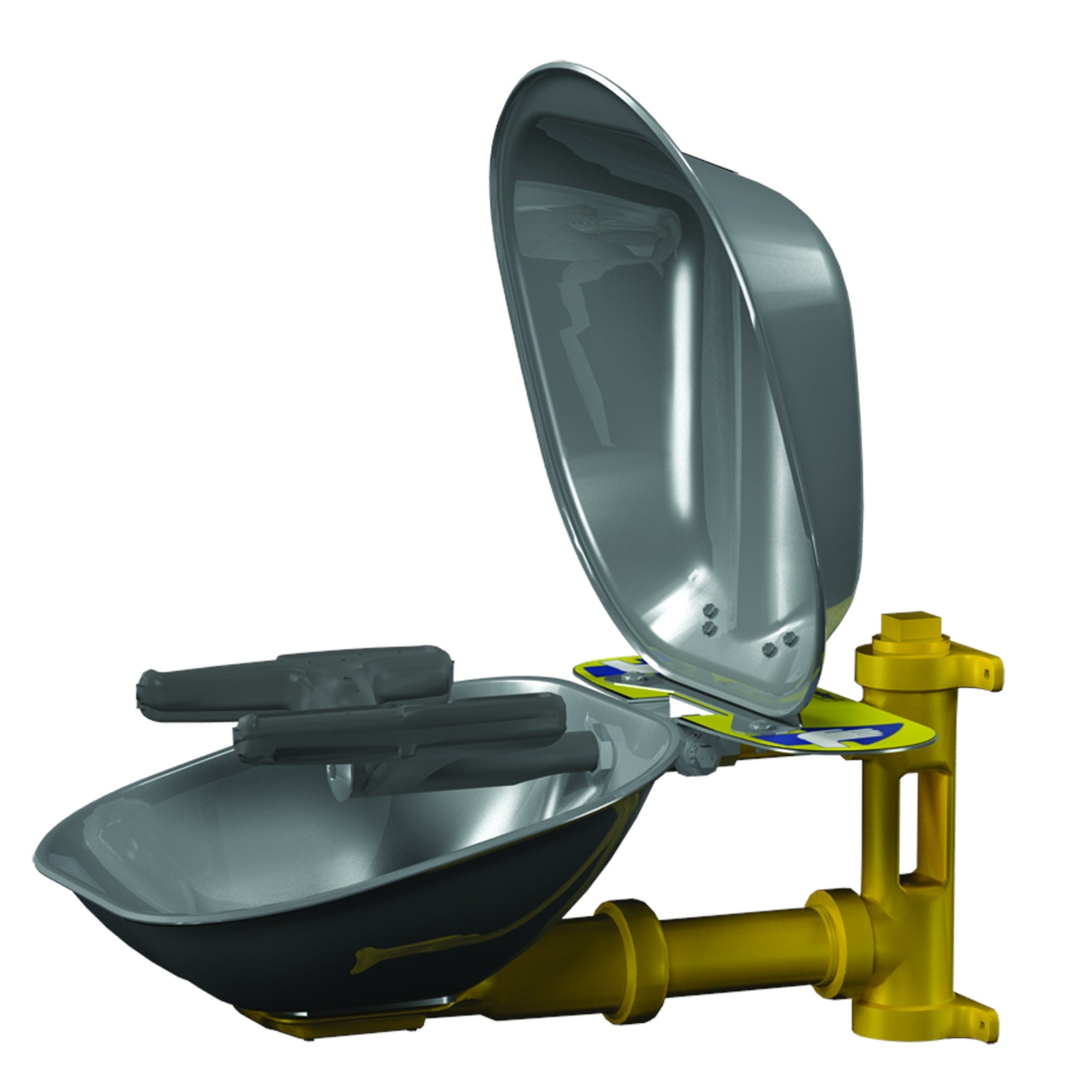 Bradley S19224DCFW Wall-Mounted Eye/FW, SS Bowl & Cover Sparrow Supply