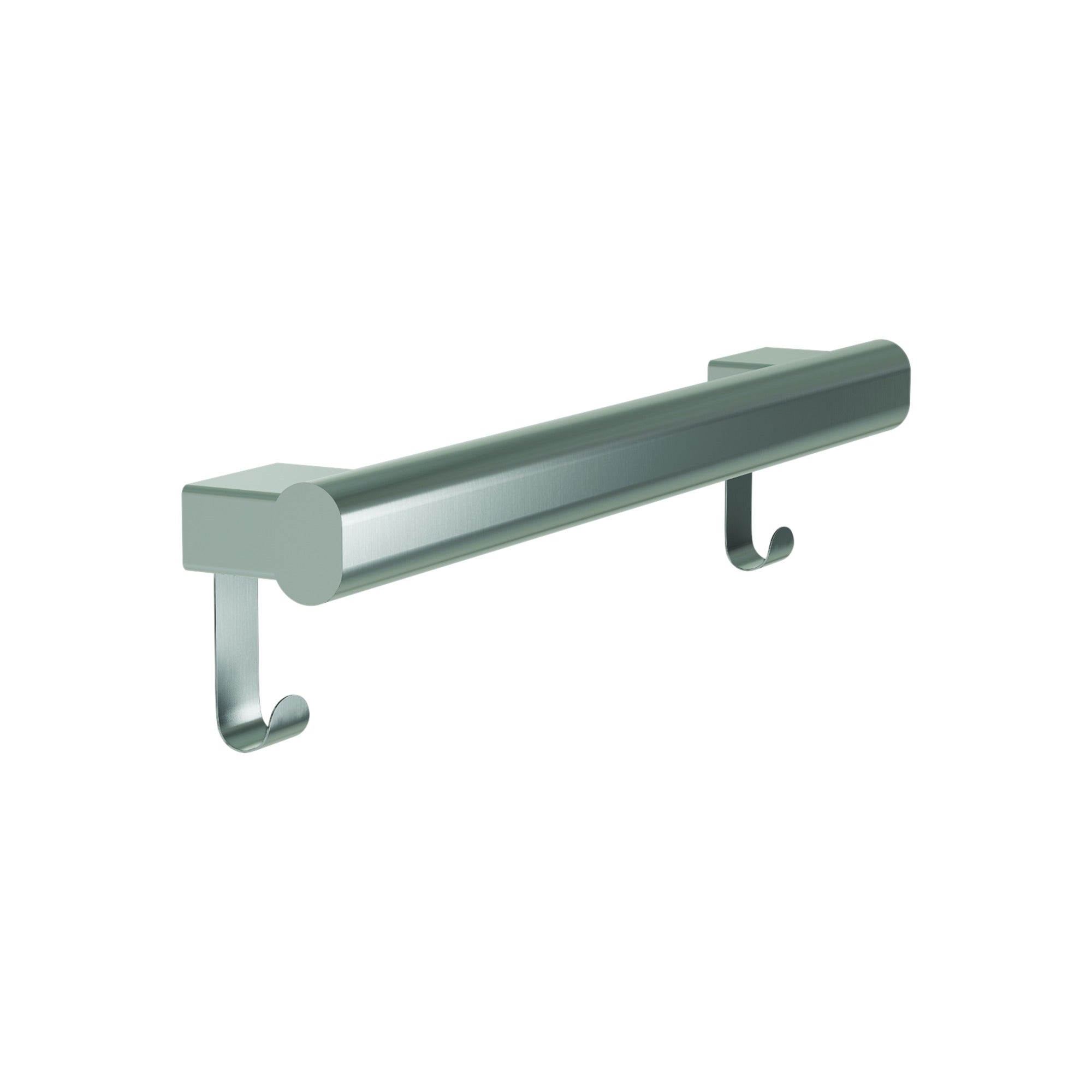 Bradley 8B1-0011896 Grab Bar Oval, Stainless Satin-w/Hooks, 18"