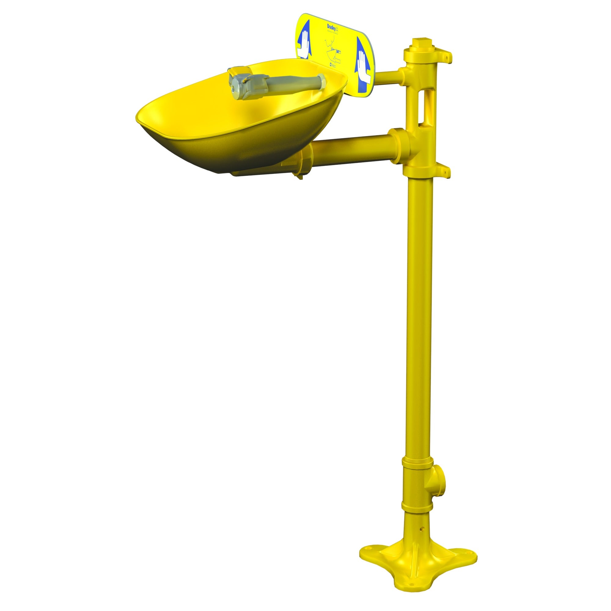 Bradley S19214EWZ Pedestal-Mounted Eyewash, Plastic Bowl, BSPP Sparrow Supply