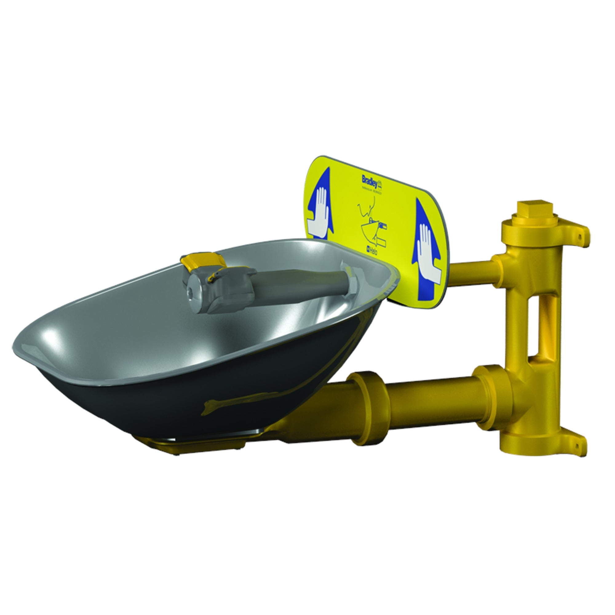 Bradley S19224BZ Wall-Mounted Eyewash, SS Bowl, BSPP Sparrow Supply