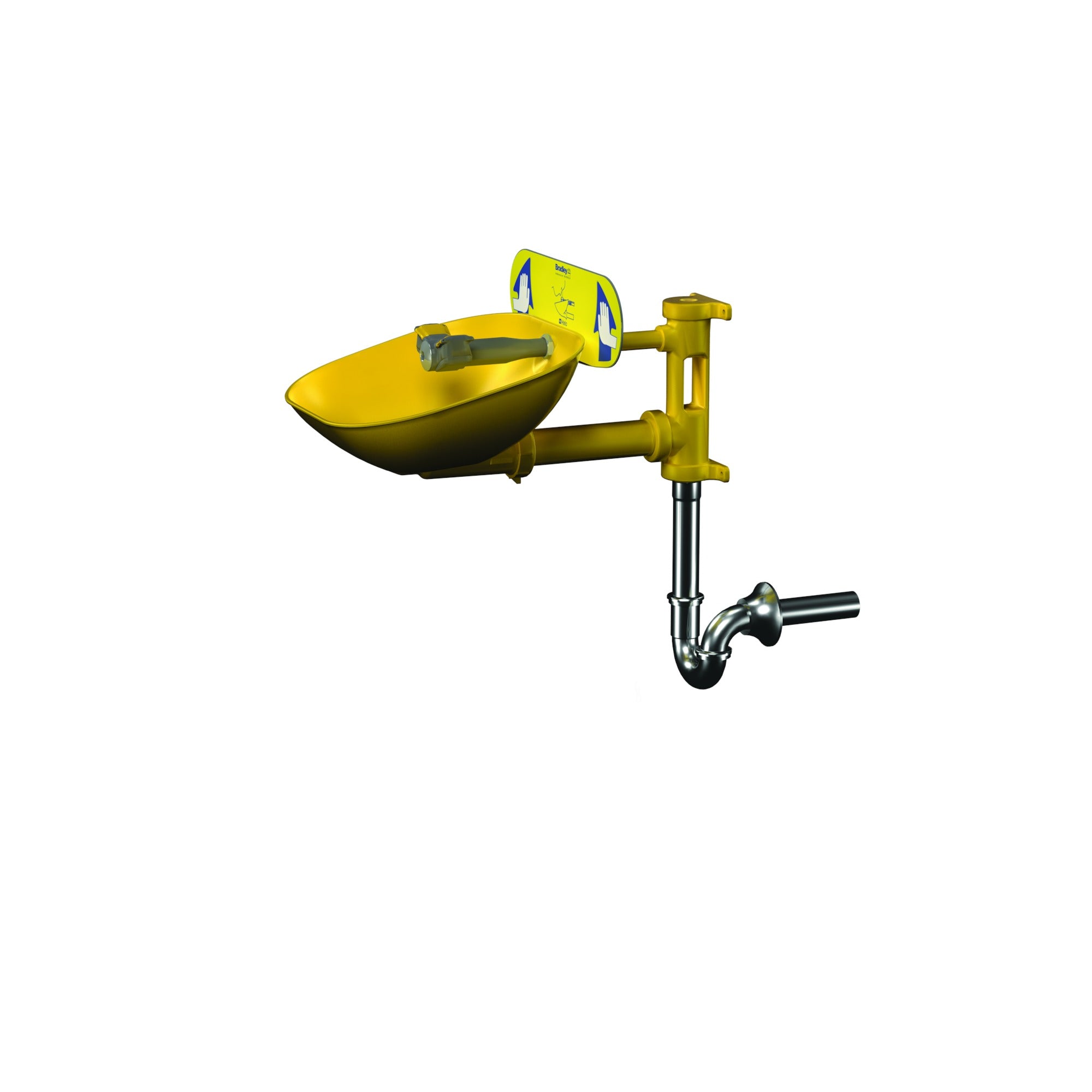 Bradley S19224PT Wall-Mounted Eyewash, Plastic Bowl, P-Trap Sparrow Supply