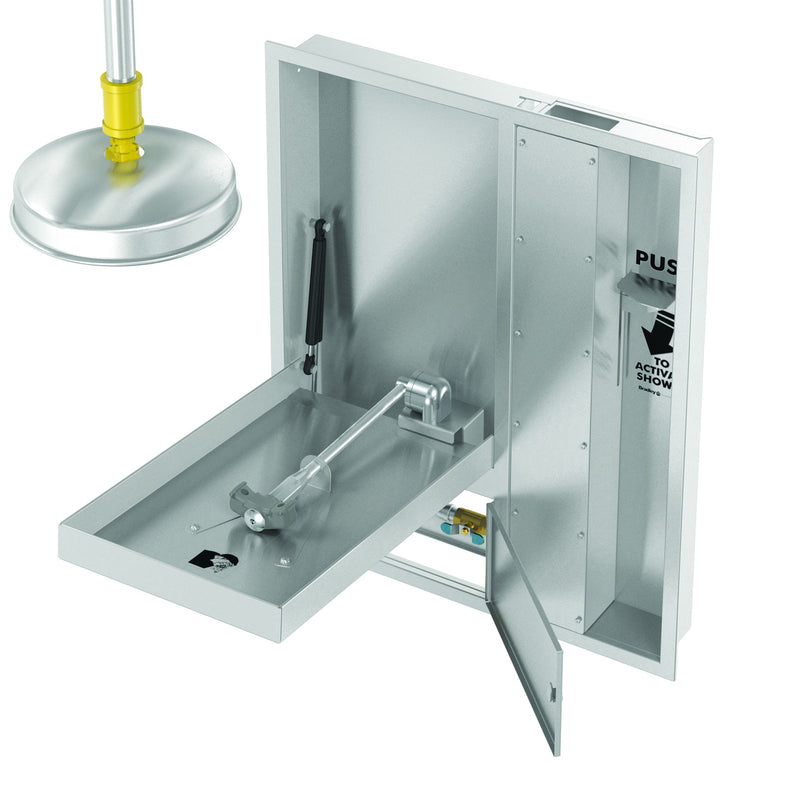 Bradley S19345HXBT Recessed Combination Emergency Shower/Eyewash Sparrow Supply