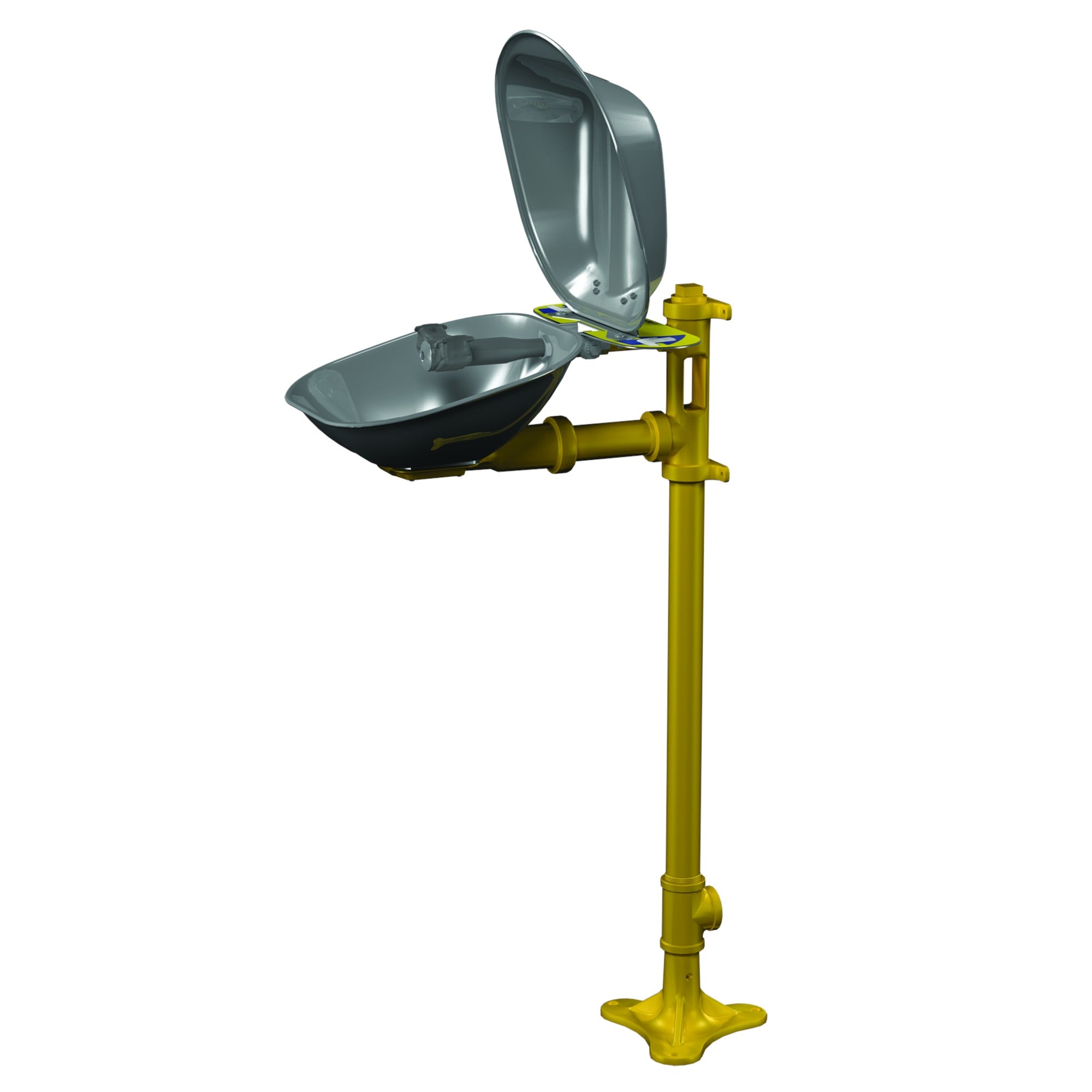 Bradley S19214DC Pedestal-Mounted Eyewash, SS Bowl & Cover Sparrow Supply