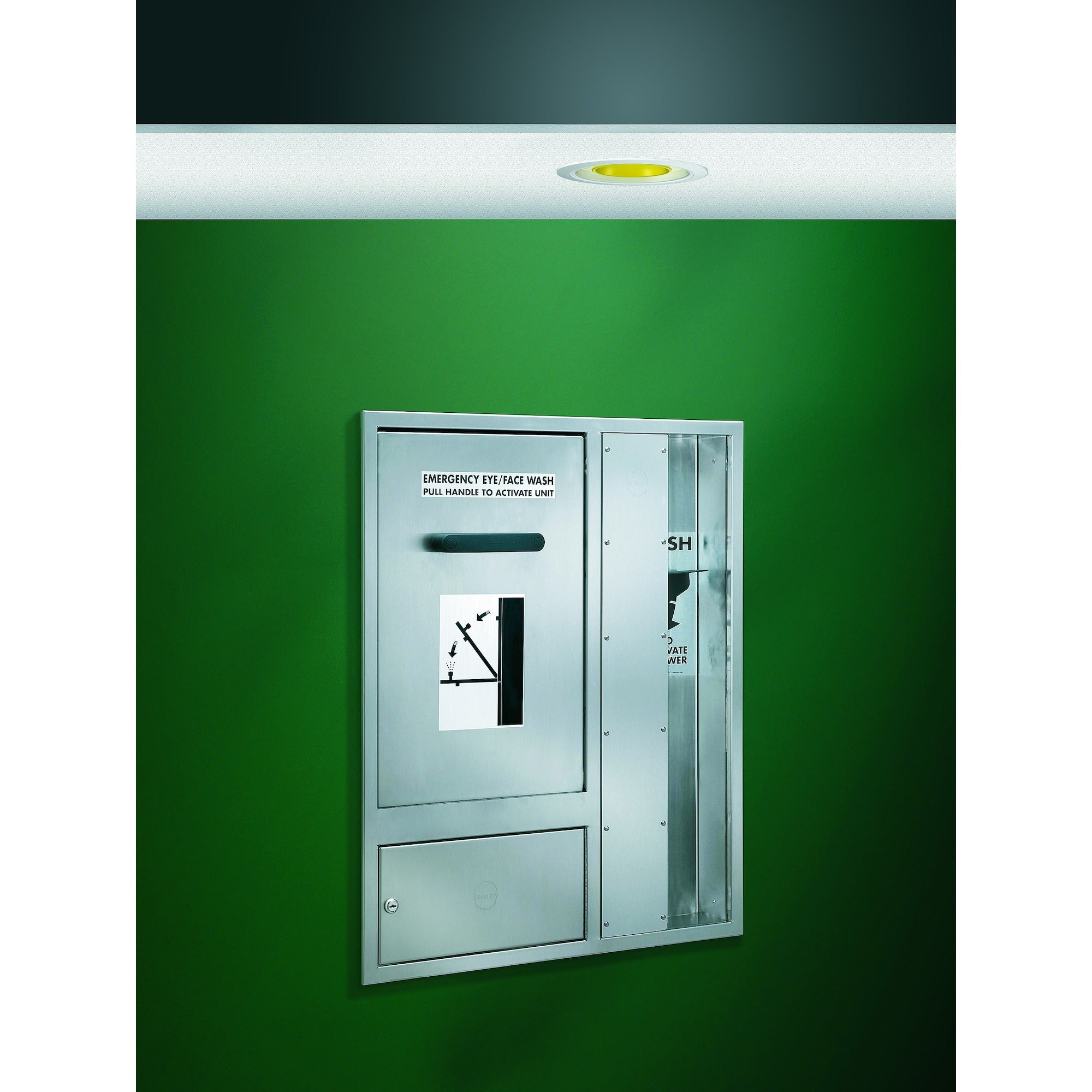 Bradley S19345JFBT Recessed Comb, Eye/FW, Flush Head, P-Trap Sparrow Supply