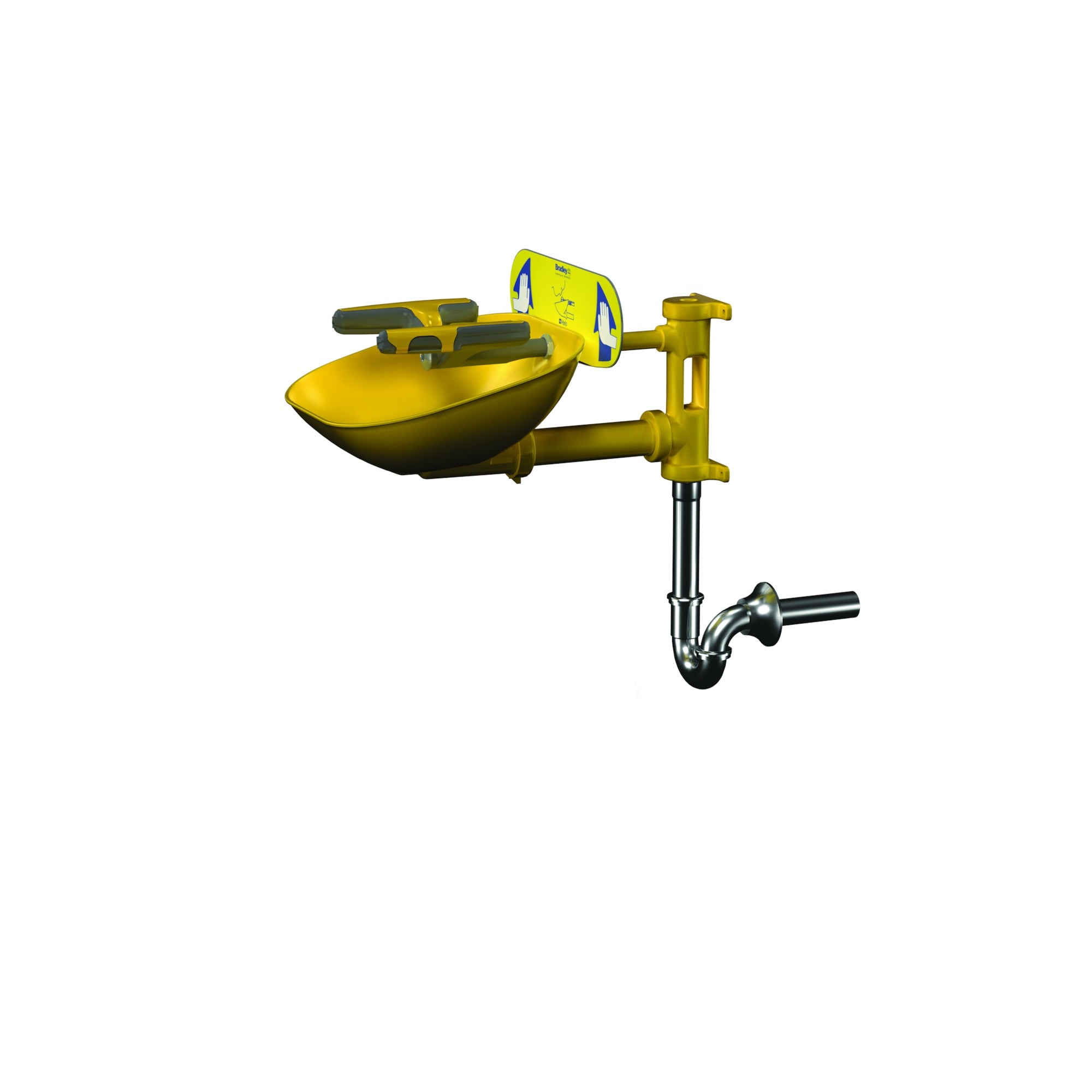 Bradley S19224FWPT Wall-Mounted Eye/FW, Plastic Bowl, P-Trap Sparrow Supply