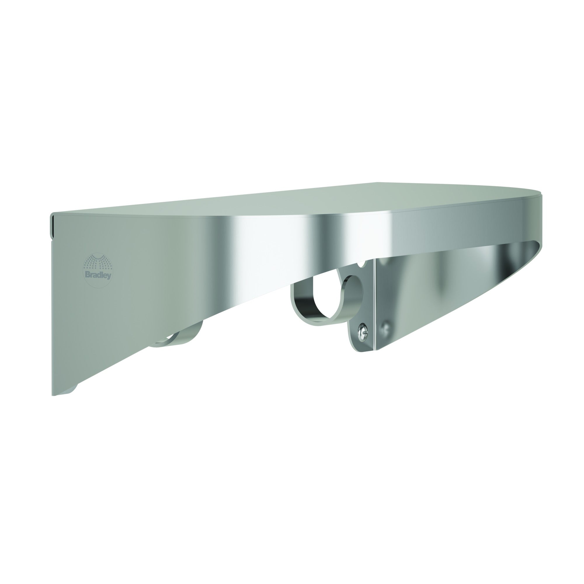 Bradley 7B2-0051296 Shelf, Stainless Satin, 20 Gauge-w/Hooks, 5 X