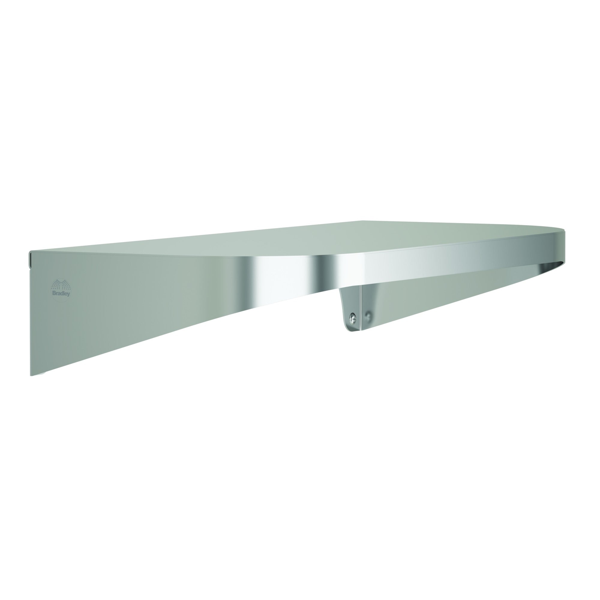 Bradley 7B2-0081800 Shelf, Stainless Satin, 20 Gauge, 8 X 18