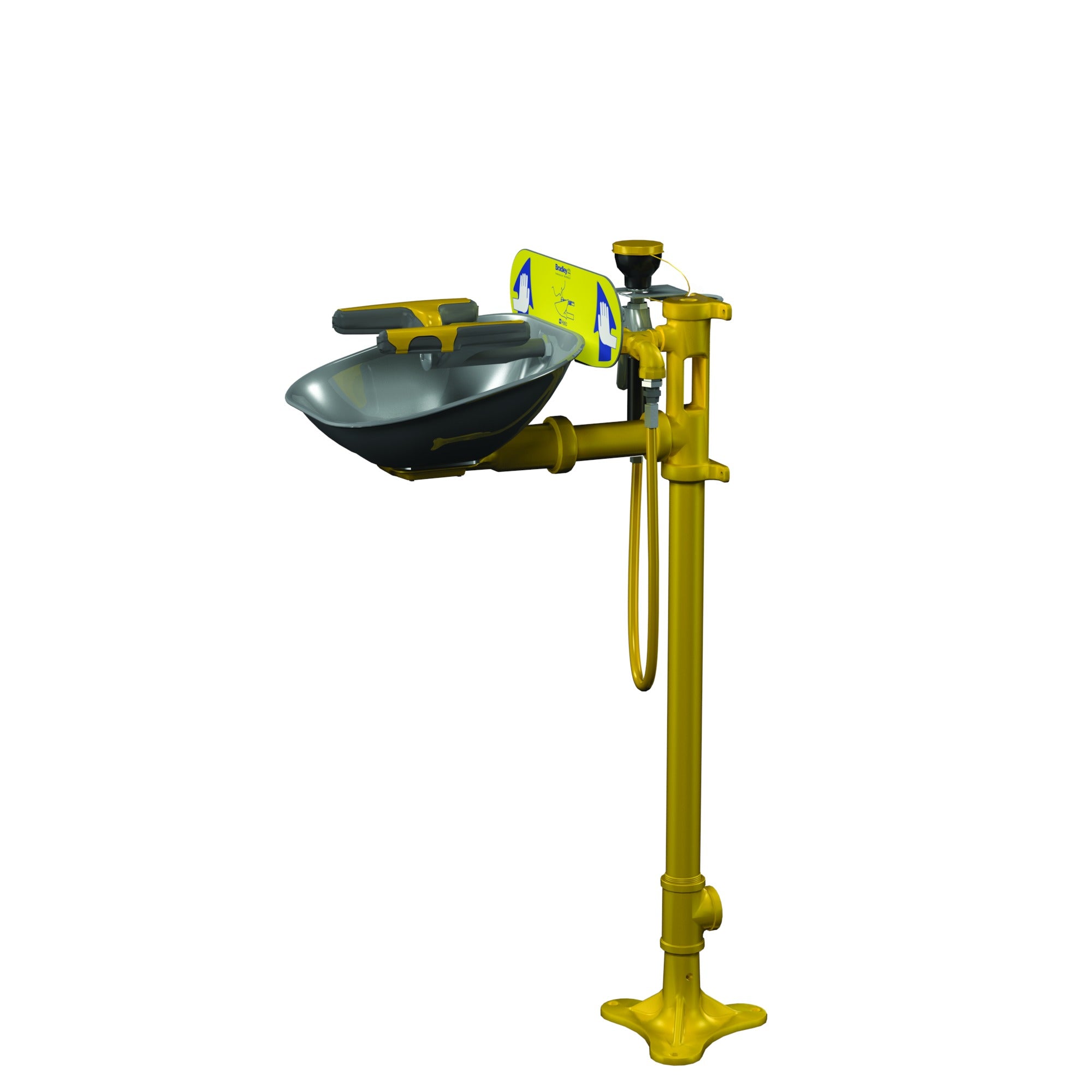 Bradley S19214P Pedestal-Mounted Eye/FW, SS Bowl Sparrow Supply