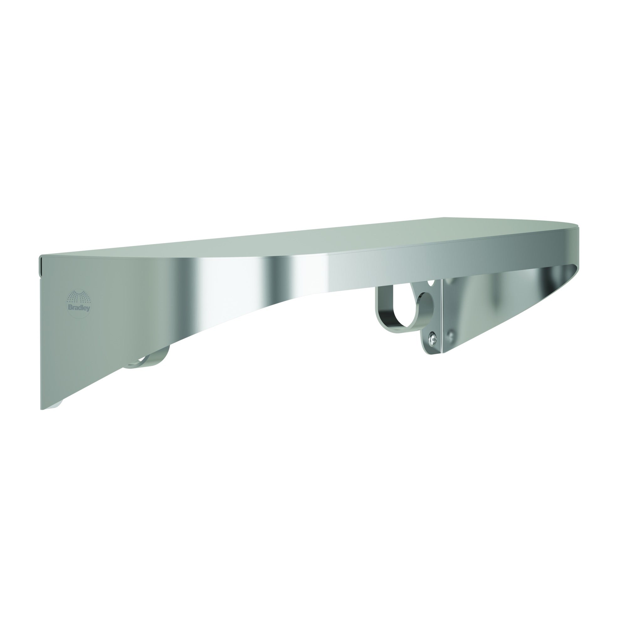 Bradley 7B2-0051896 Shelf, Stainless Satin, 20 Gauge-w/Hooks, 5 X